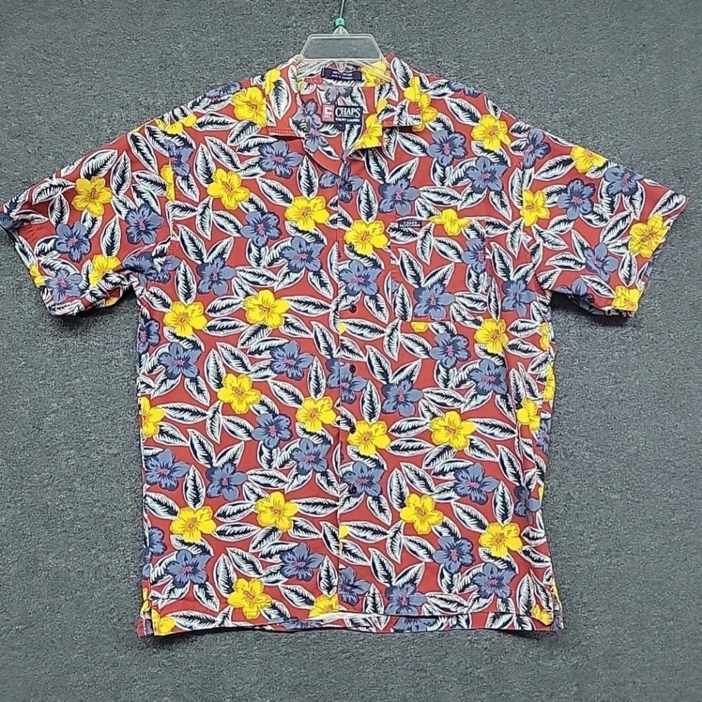 MENS Chaps Ralph Lauren Casual Floral Dress Shirt Mens Size Large